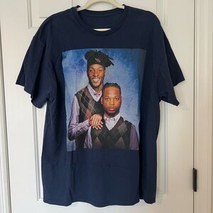 Navy Graphic Tee with Unique Design